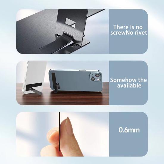 Phone Stand Foldable Self-adhesive Non-deformable Stainless Steel Not Effect Phone Using Lazy Phone Bracket Mobile Phone Accessories