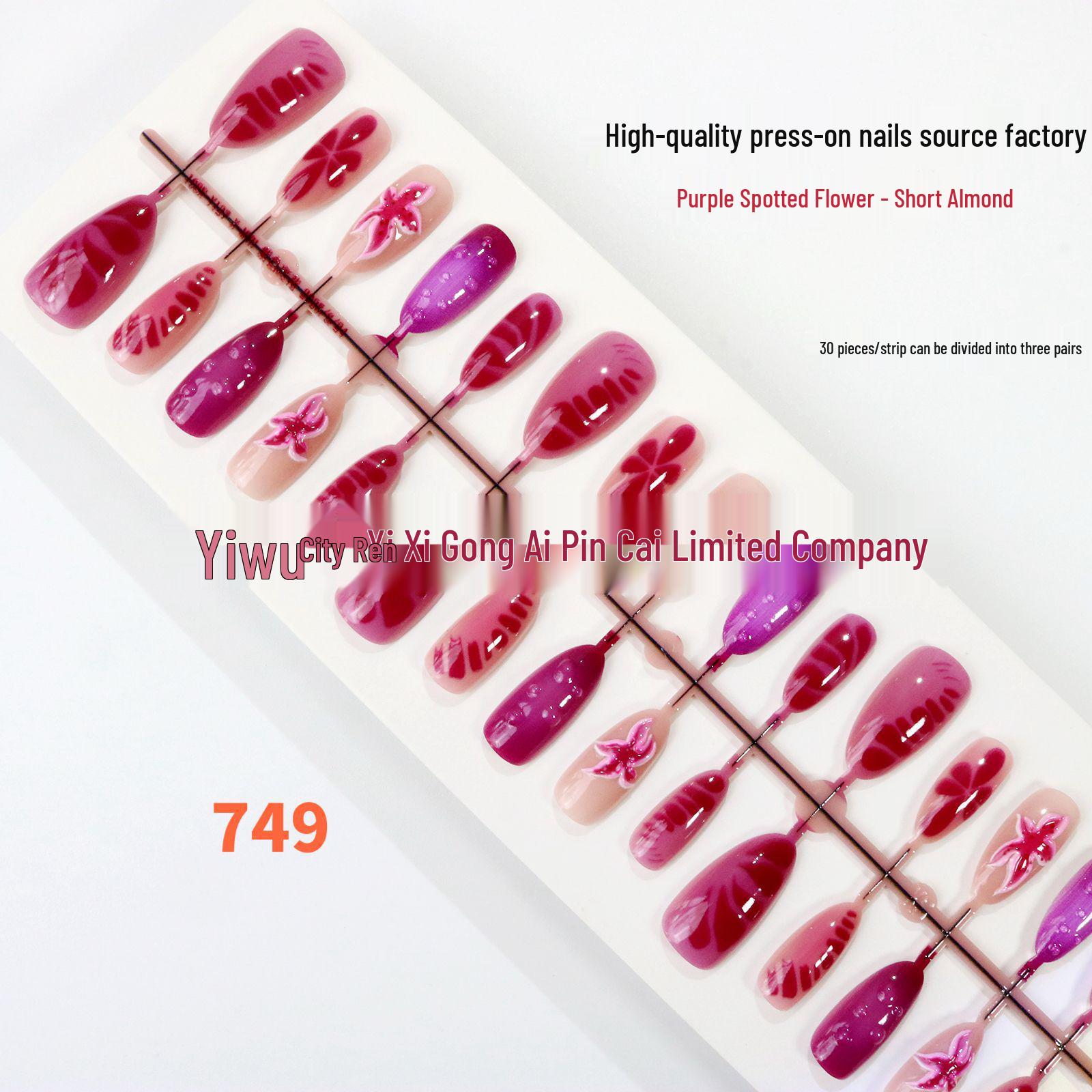 Full MMM Size 3D Embossed High-Grade Pre-Made Wear-On Nail Art Stickers