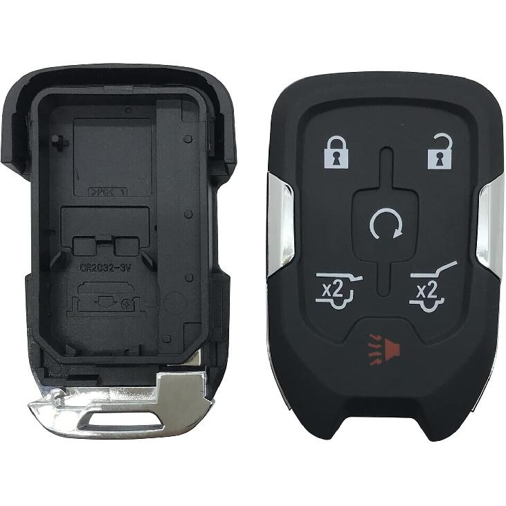 Replacement Key Fob Cover Case fit for Chevy Suburban Tahoe 2015 2016 2017 2018   GMC Yukon Keyless Entry Smart Remote Key Fob Shell (Black)