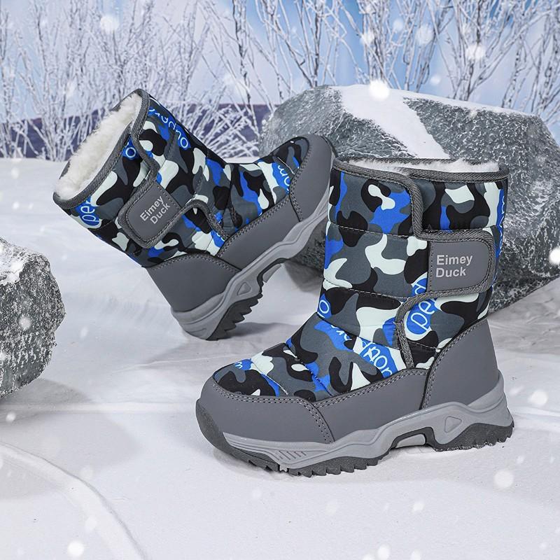 Girls' Long Snow Boots with Fleece and Thick Cotton Boots