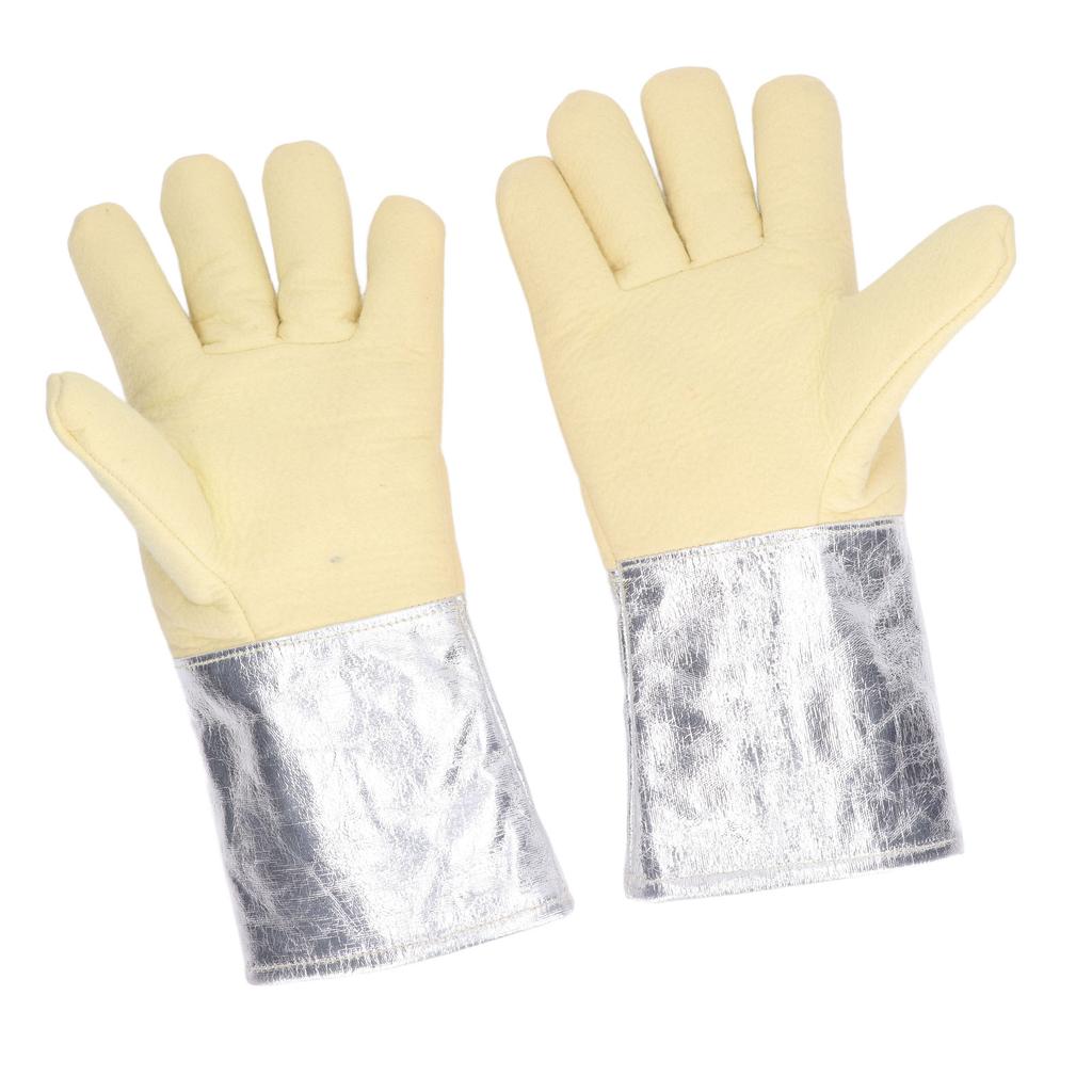 1 Pair Aluminum Foil Gloves High Temp Resistance Heat Insulation Gloves for Industrial Welding Fire Fighting
