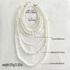 Elegant Multi Strand Imitation Pearls Chokers Necklace With Matching Stud Earrings Gift Set Vintage Fashion Stone Jewelry