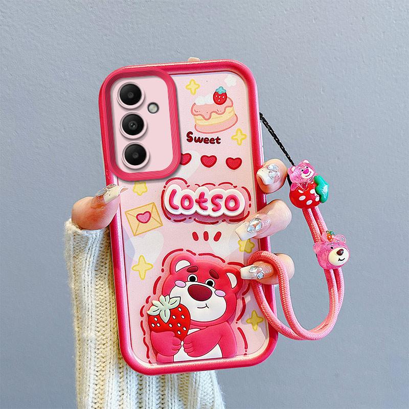 KEYSION Shockproof Case for Samsung S25 FE 5G with Lanyard Soft Silicone Cute 3D Cartoon Doll Phone Back Cover for Galaxy S25 FE