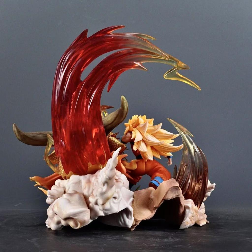 Dragon Ball Anime Figure Model Dragon Fist Sjj3 Goku Erupt Scene Super Saiyan Peripheral Statue Toys Birthday Decoration Gift
