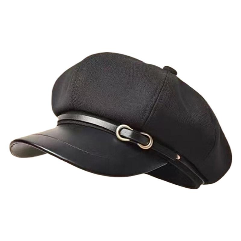 Retro British Style Beret For Women Versatile Octagonal Newsboy Cap For Big Head Circumference Spring Autumn Hat Women's Hat