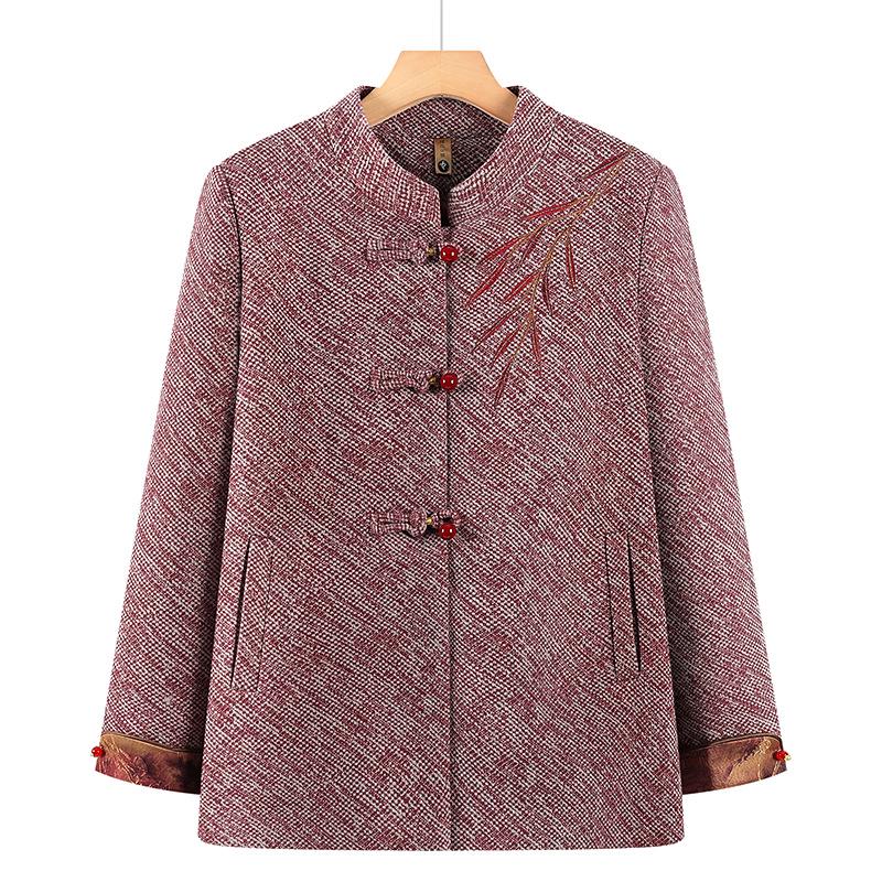 

Chinese Style Spring Outerwear Tops for Elderly Women 2XL (Recommended for 110-122 lbs) червоний