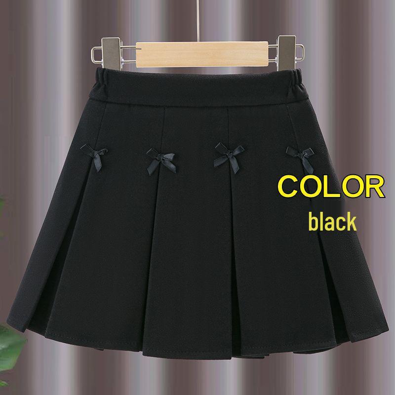 

Girls Wool Pleated Bow Skirt - College Style for Autumn/Winter 110