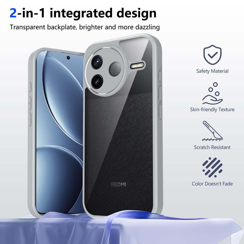 For Xiaomi Poco F7 Pro 5G Case Air Cushion Shockproof Silicone Bumper Clear Matte Back Cover Hard Phone Case for Poco F7Pro 2025