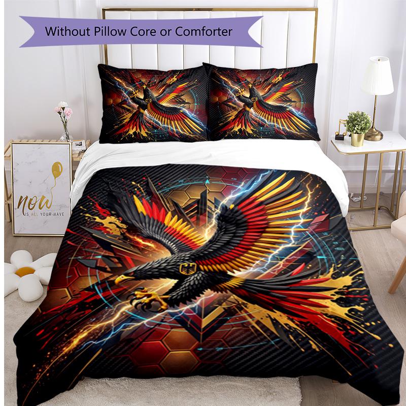 Germany Football Printed Bedding 3 Piece Set Cozy Breathable Bed Cover Set As Housewarming Holiday Gift