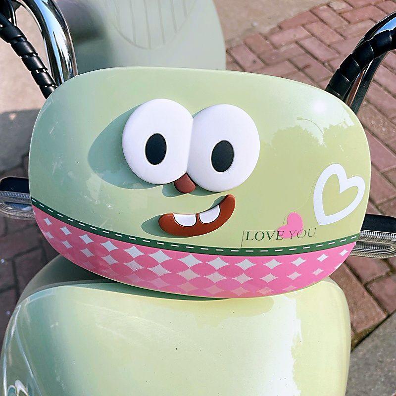 Cute Big Eyes Smiling Face 3D Sticker for Electric Vehicle Personality Creative Funny Expression Decal Small Accessory