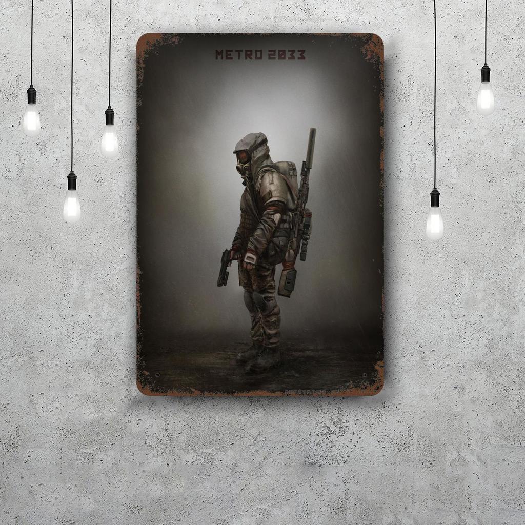 Metro 2033 Metal Signs Wall Decor Vintage Tin Signs Captain Metal Poster Decor for Bar Pub Club Wall Decoration
