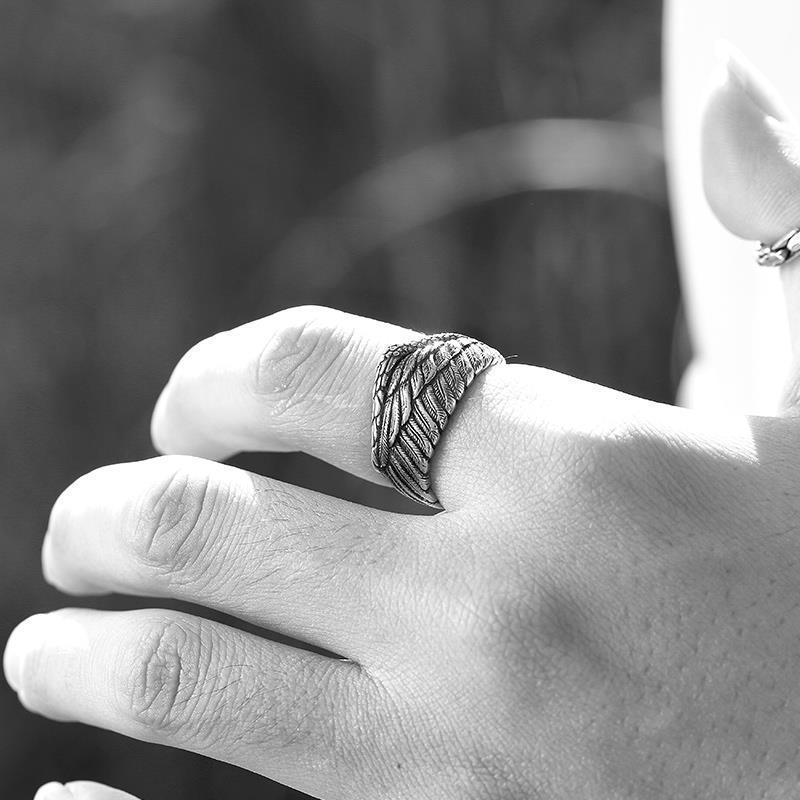2026 Wings Open Ring Men's and Women's Vintage Hip Hop Ring Vintage Index Finger Ring