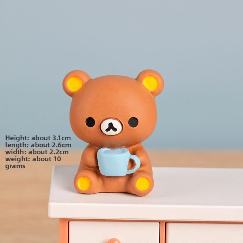 Newly Launched Super Cute and Easy-to-hold Bear Resin Figurine Creative Handicraft, Cute Pellet Tableware, Vehicle-mounted Tableware