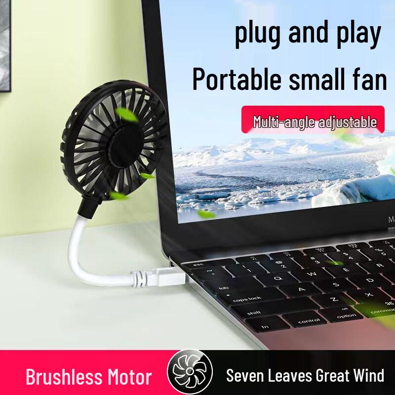Portable Silent USB Fan for Baby, Food, Dorm, and Desktop Use - Strong Wind, Plug-and-Play, Compact Carry-on Size.