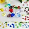 10pcs 14mm Heart Crystal Multicolor Spacer Charms Loose Beads Delicate Glass DIY Jewelry Accessories