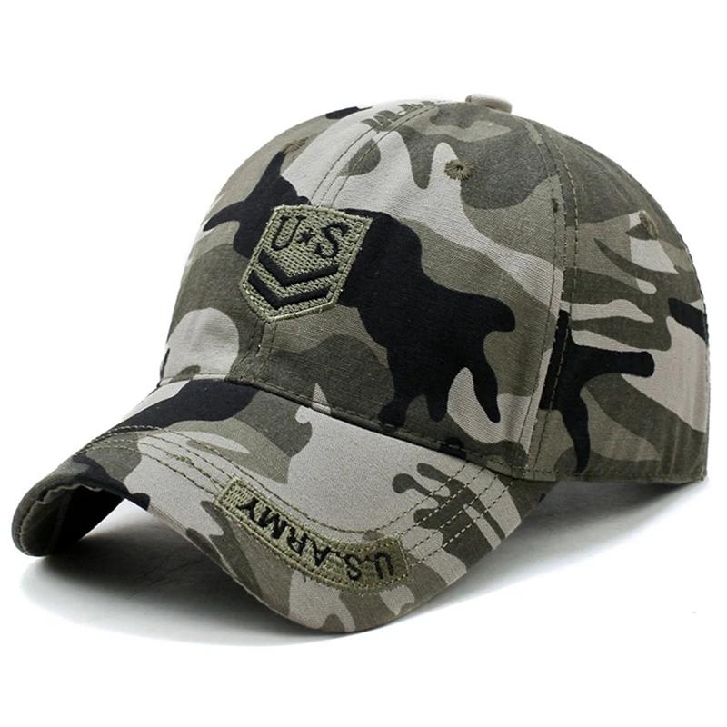 US Embroidery Men Women Baseball Cap Camouflage Jungle Unisex Snapback Hip Hop Outdoor Sun Visor Cotton Trucker Dad Hat