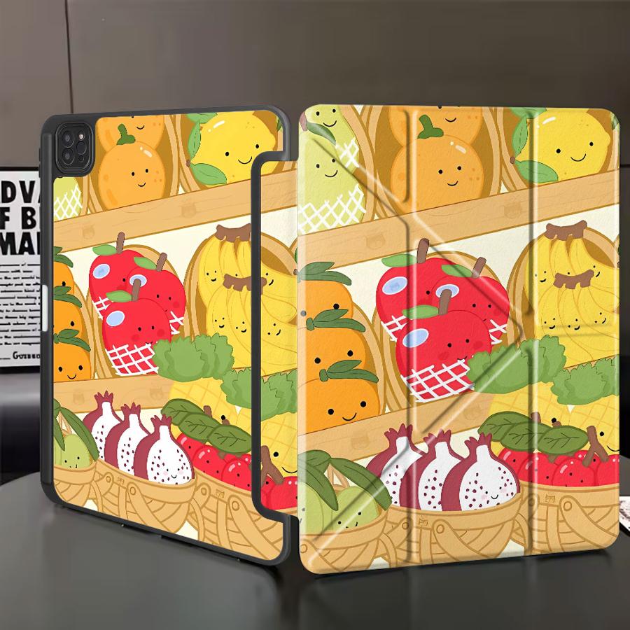 Cartoon Many Fruits Holder Cover Tablet Case For iPad Pro 11th 10th 9th 8th 7th 12.9inch Mini 6 7 Pro 2025 Air 4 5 M3 M2 1 2 M4 iPad Mini 6 8.3