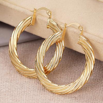 1 Pair, Stylish, Threaded Design, Niche Earrings