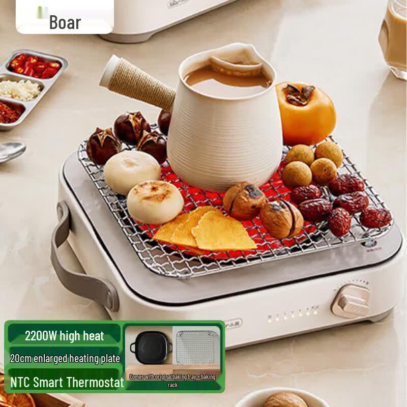 Bear Electric Ceramic Stove with Grill Set, 2200W CN plug (adapter included)