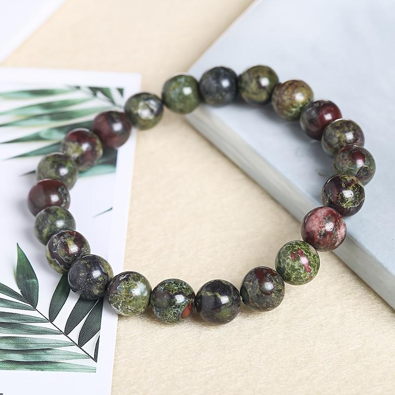 High Quality With Holiday Preferences Natural Simple And Casual Adjusted Fashion 8mm Bracelet Perfect Choice Elastic Dragon Blood Stone Men Women