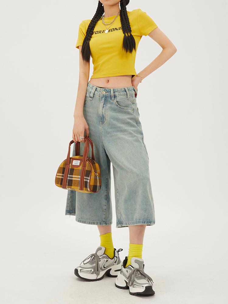 Mode Harajuku Vintage Hohe Taille 2000S Blaue Jeans-Shorts Damen Casual Loose Fit Y2K Punk Streetwear Style Baggy Shorts