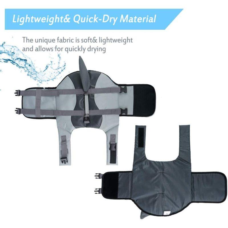 Vestă de salvare pentru câini, Salvator pentru câini Ripstop, veste de rechin cu mâner de salvare pentru piscină, pe plajă, cu barca