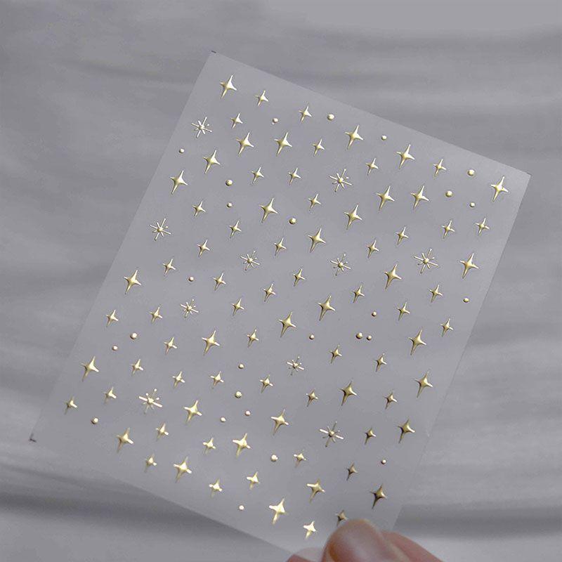 

Bronzing Silver Nail Sticker Tomoni Back Glue Laser New Bronzing Little Star 3232