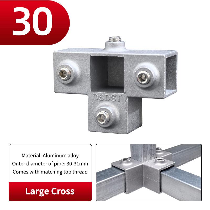 20x20mm Čtvercová trubka Třícestný 25x25mm 30x30mm Hliníková slitina Koleno Spojka Příslušenství Pevný spoj trubky