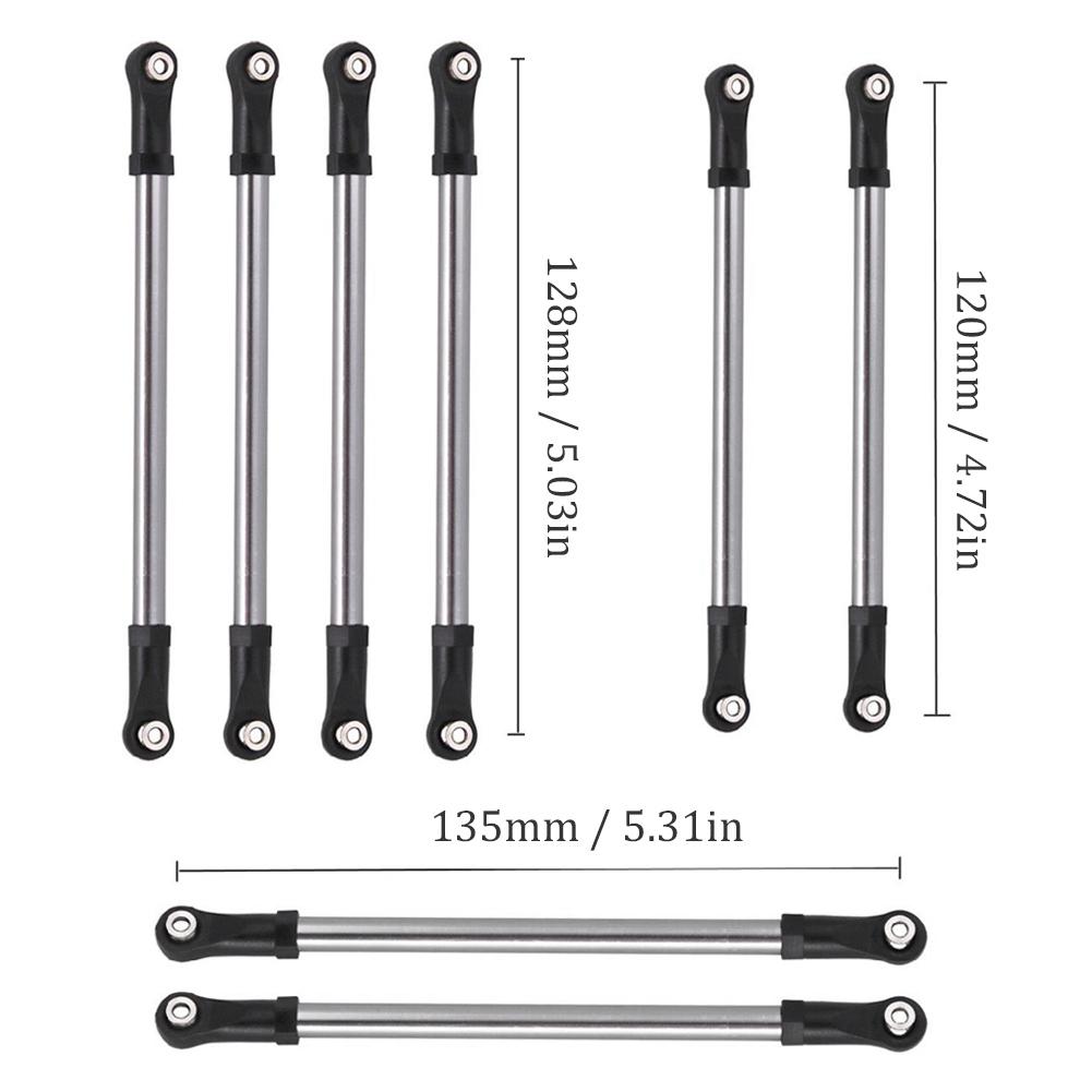 8pcs Metal Joint Link Rod RC Accessory Fit for SCX10II 90046 D90 1Celsius10 RC Car
