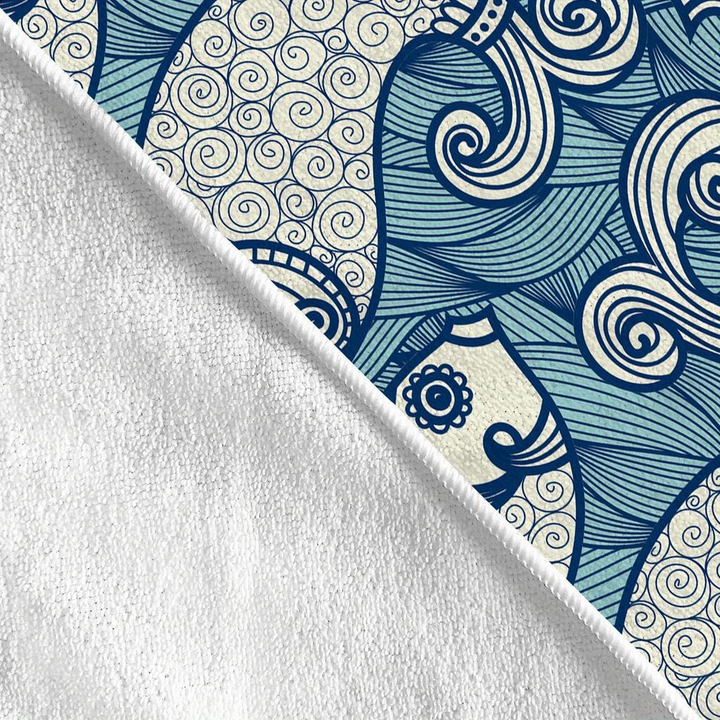 Fish Print Beach Towel, Quick Dry Super Absorbent Soft Lightweight for Beach Swimming Camping Travel Ideal Holiday Gift