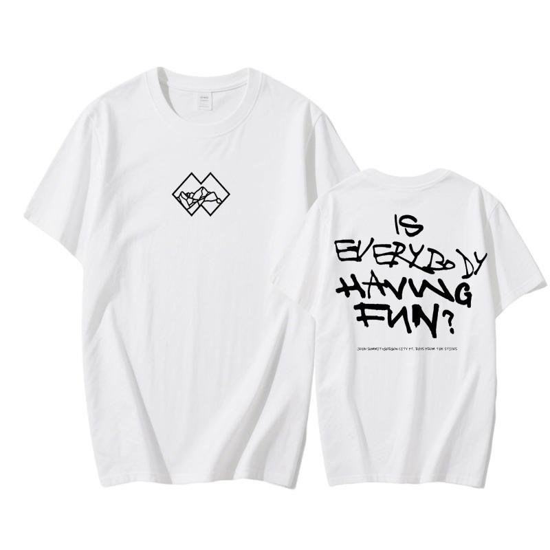 John Summit 2025 New Summer T-shirt 100%Cotton Hip Hop Tshirts Sleeve Printing Punk T Shirt Gothic Streetwear O-neck Tops