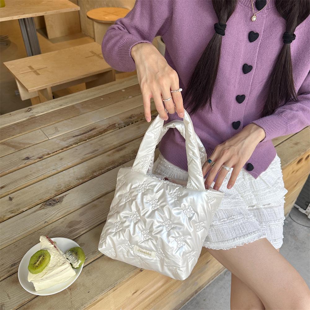 49221 Sac à main matelassé mignon petit carré pour le petit-déjeuner et le shopping