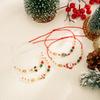 SHIXIN 4Pcs/Set Cute Santa Claus Elk Snowman Christmas Tree Pendant Bracelet Women Adjustable Rope Chain Acrylic Beaded Bracelet