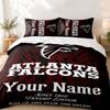 Atlanta Falcons Custom Name 3pc Set Perfect for Bedroom Use Comfortable Bedding Set Includes a Duvet Cover and Two Pillowcases Ideal Birthday or Chris