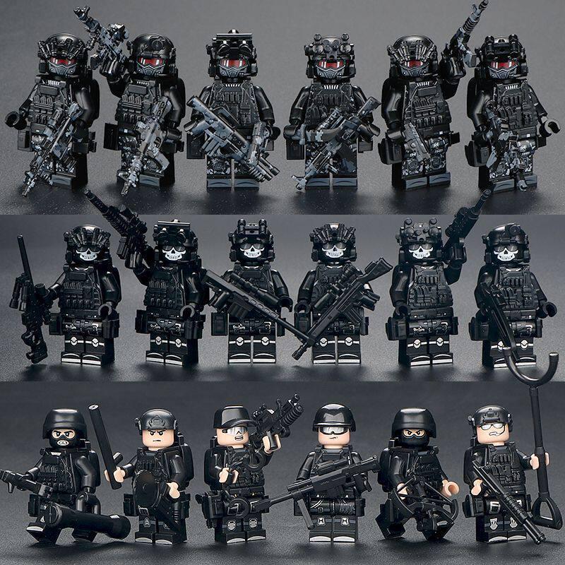 Delta Military Special Forces Police Figure Building Blocks - Ghost Soldier Assembly Toy for Kids