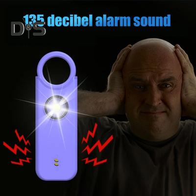 Women Personal Safety Alarm 135dB Loud Sound Type-C Rechargeable Portable Pull Ring Security Alarm Keychain with Strobe Light