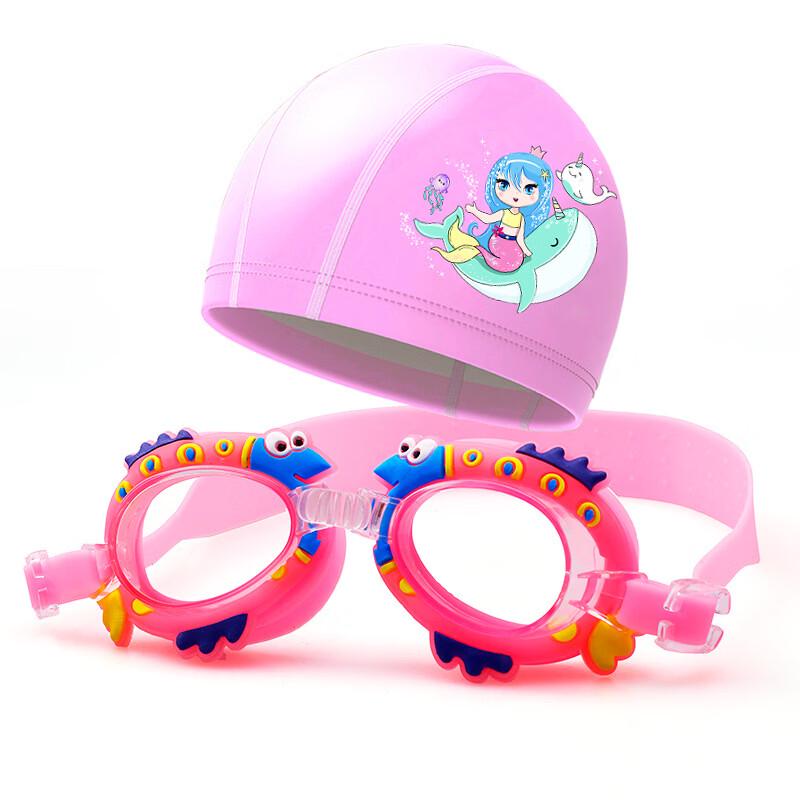 MDNG Kids' Cartoon Swim Goggles & Cap Set
