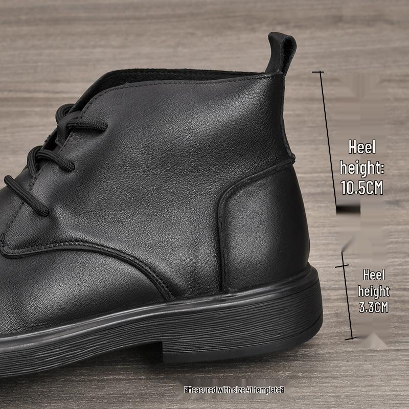 Men's Mid-Top Cowhide Leather Boots - Casual, Formal, Warm Winter Martin Shoes