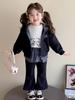 Autumn 2025 Girls' Fashionable Hooded Sweatshirt & Pants Set