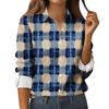 Women's Fashionable Casual Printed Long-Sleeved Button-Up Shirt