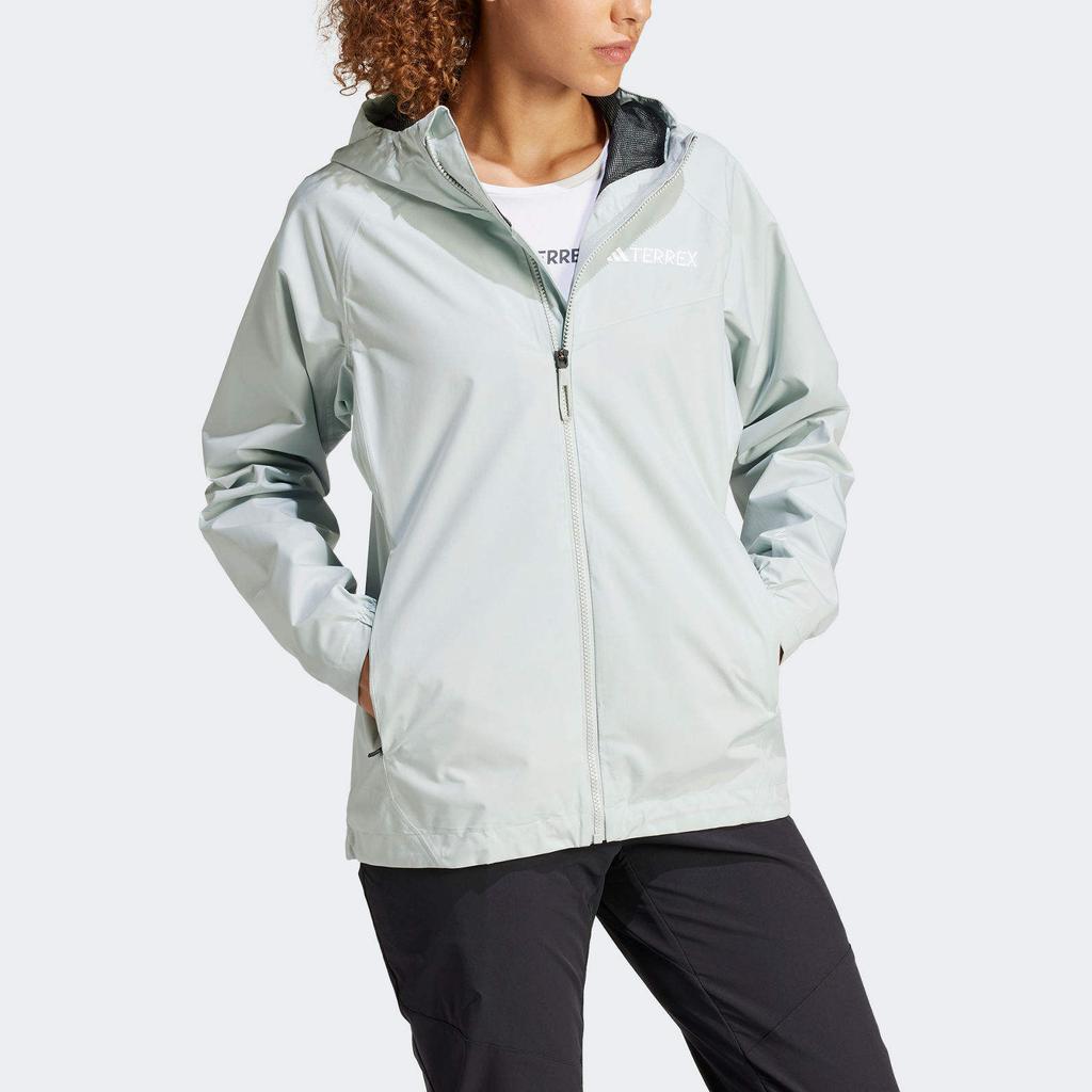 Adidas Ult Terrex Multi 2L Rain.Rdy Sweat-Wicking Waterproof Breathable Hooded Solid Color Long Sleeve Jacket Women jackets Gray IP1486