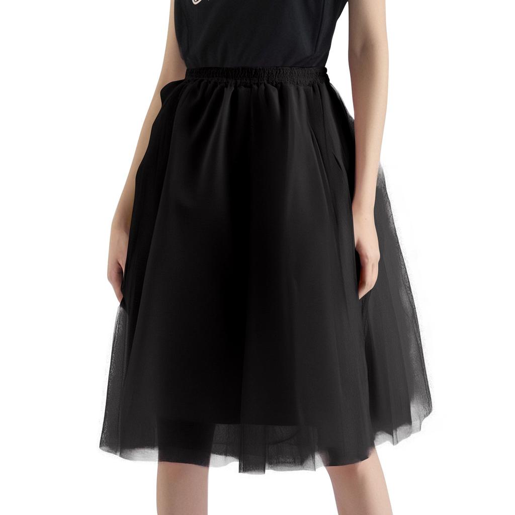 Women's Fashion Solid Color Half Skirt Party Ballet Puff Skirt Mesh Skirt