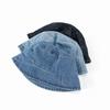 New denim bucket hat women's fashion plain bucket hat spring and autumn face small hat niche versatile basin hat