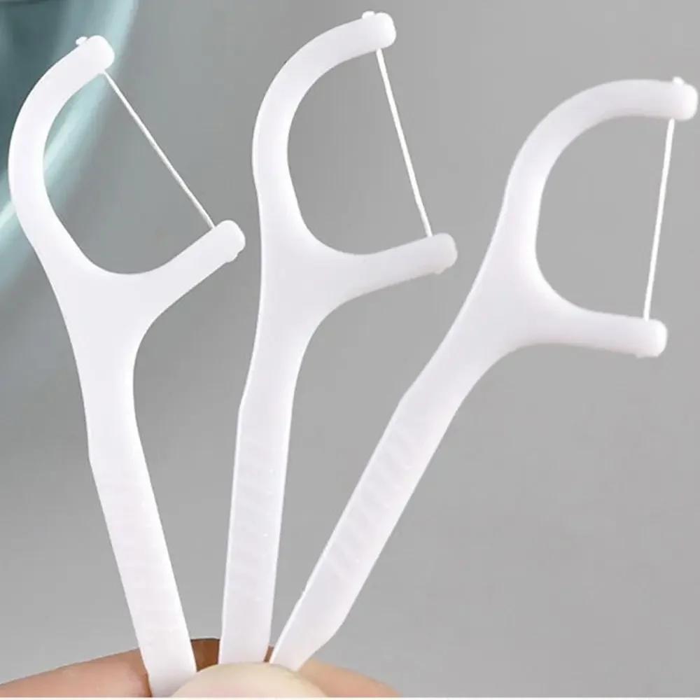 50Pcs/Box Hygiene Disposable Dental Floss Dental Floss Box Tooth Cleaning Flosser Picks Oral Care Teeth Stick Home