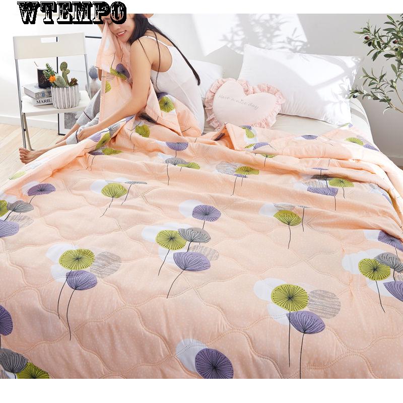 WTEMPO Komfortowa Letnia Chłodząca Kołdra Modny Nadruk z Kreskówkami Kołdra do Akademika Klimatyzacja Was