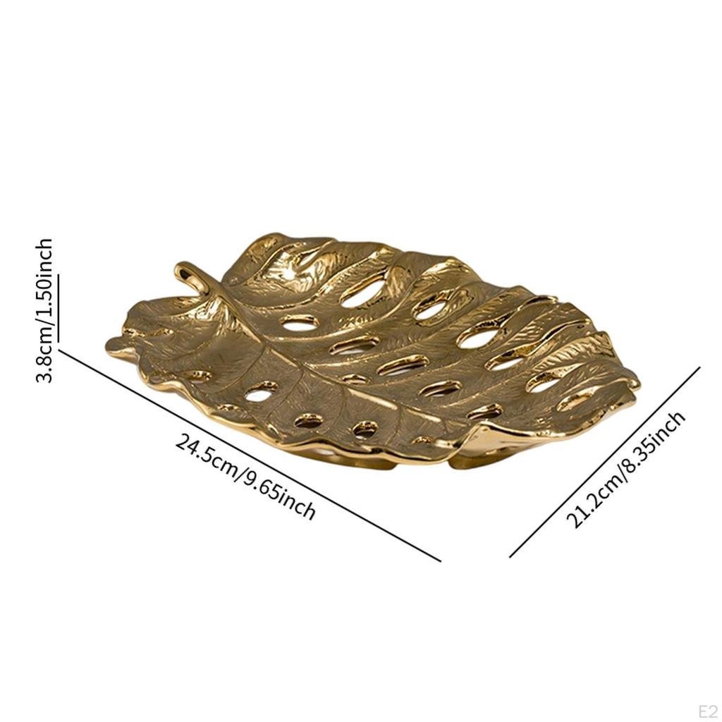 Leaf Jewelry Tray Dish Snack Plate Decorative Elegant Creative Serving Platter Key Holder for