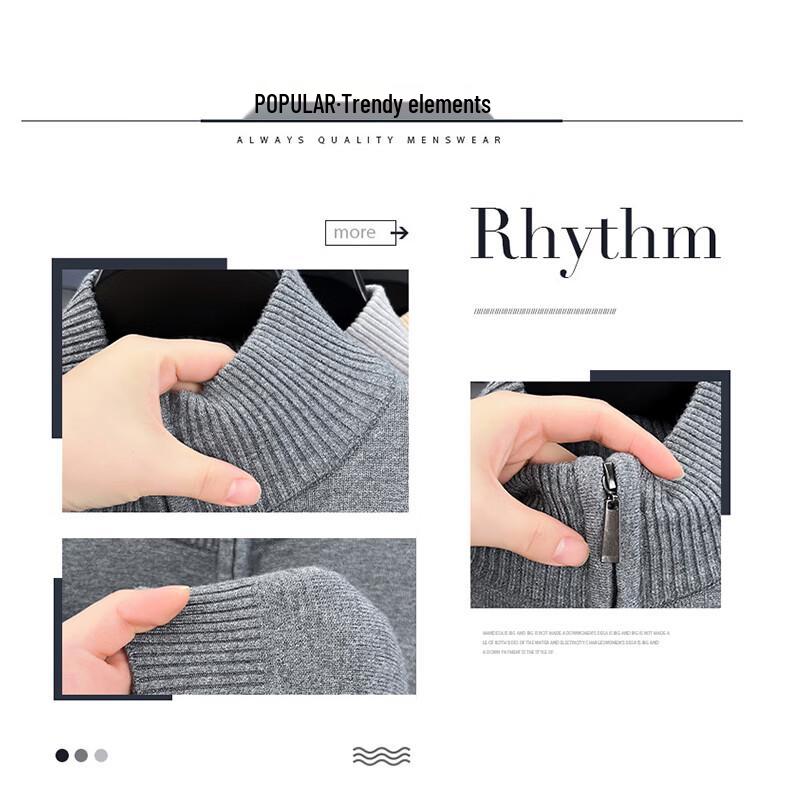 Romon Men's Half-Zip Stand Collar Sweater WLW8807