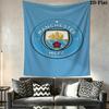 Manchester City Blue Splash Tapestry Wallmounted Fashion Print Gift Atmospheric Background Cloth Home Decor