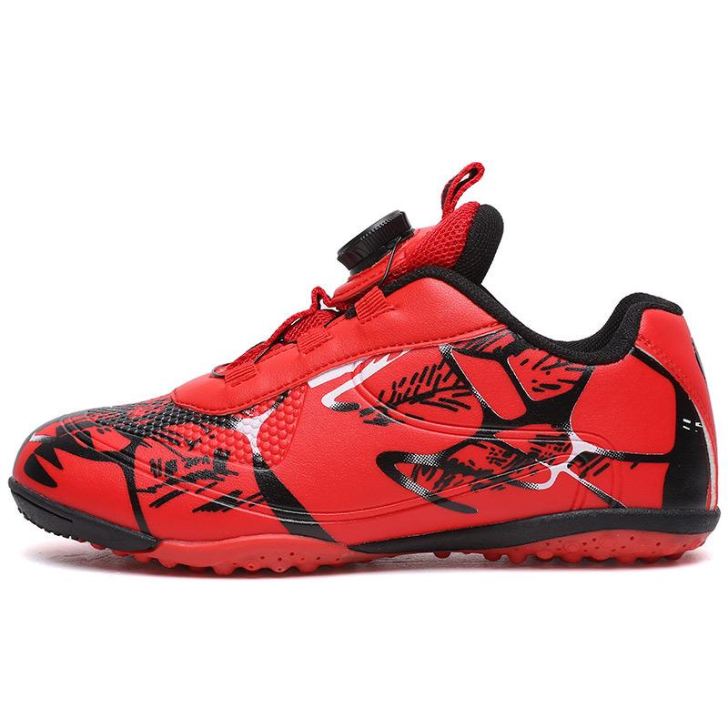 Children'S Tf Broken Nail Football Shoes Rotating Buckle Leather Feet Boys And Girls Teenagers Students Non-Slip Training Shoes