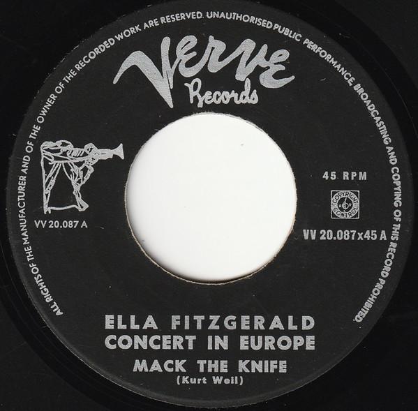 

7inch Record ELLA FITZGERALD Concert In Europe VV20087 Verve Records 1960 Netherland Jazz Used